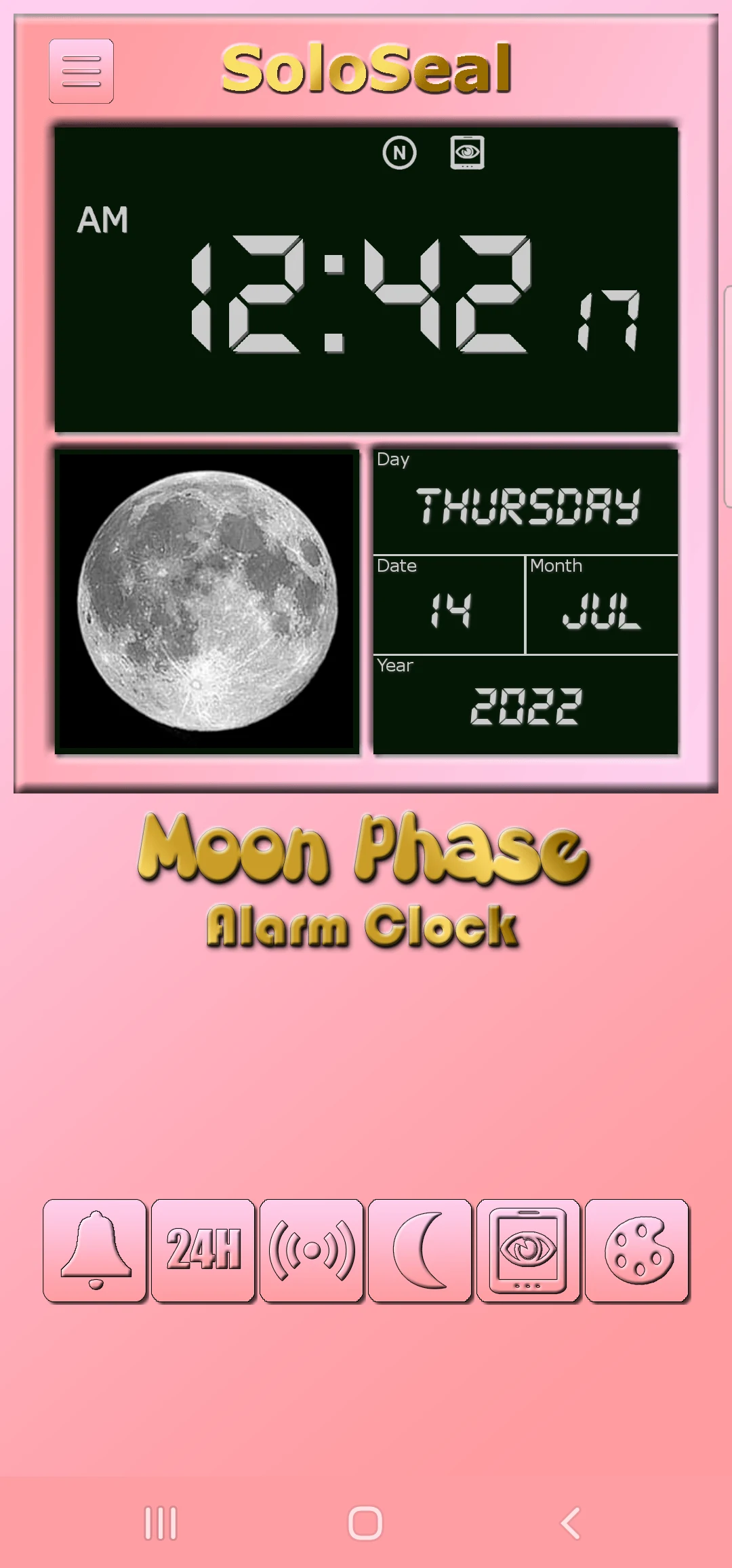 Moon Phase Alarm Clock screenshot