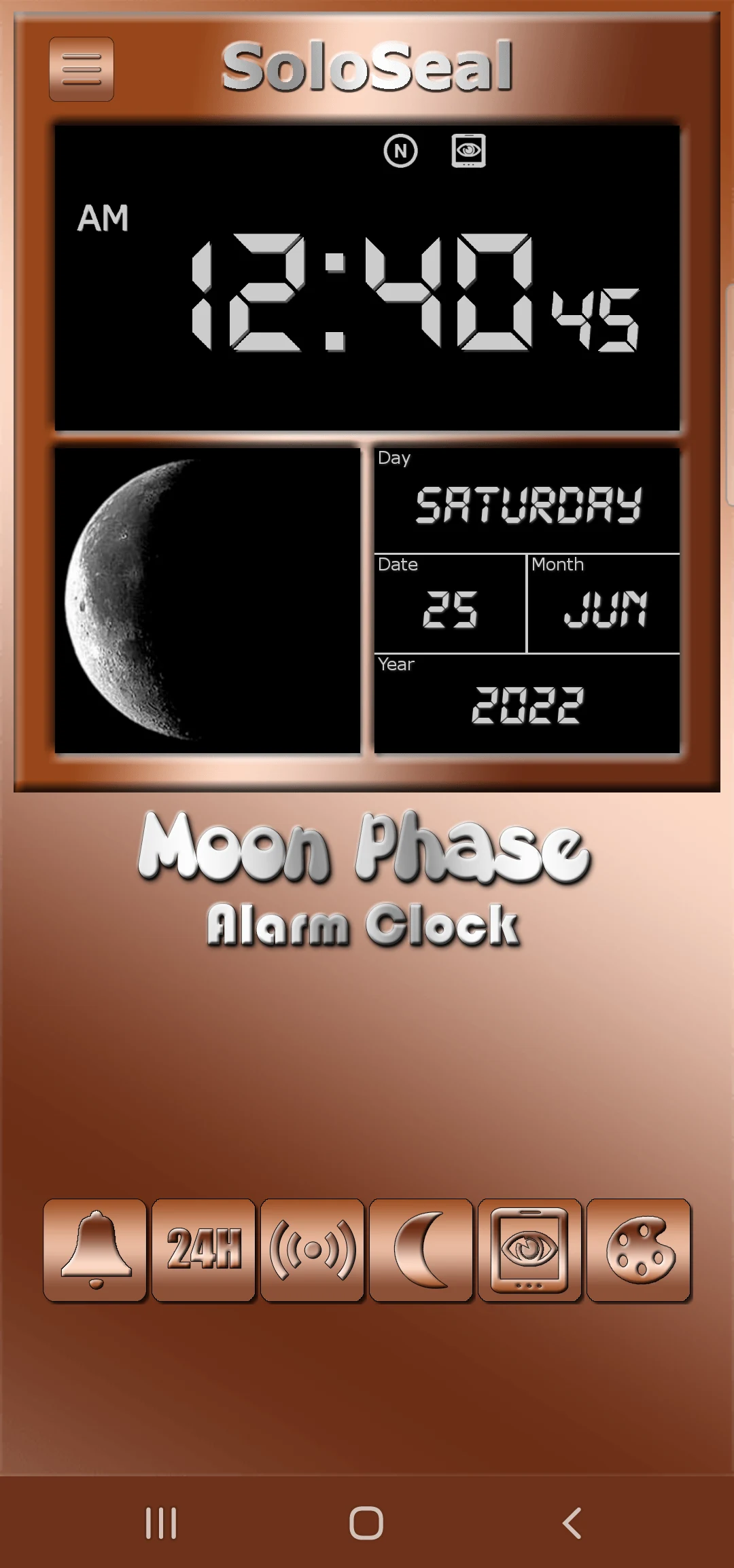 Moon Phase Alarm Clock screenshot